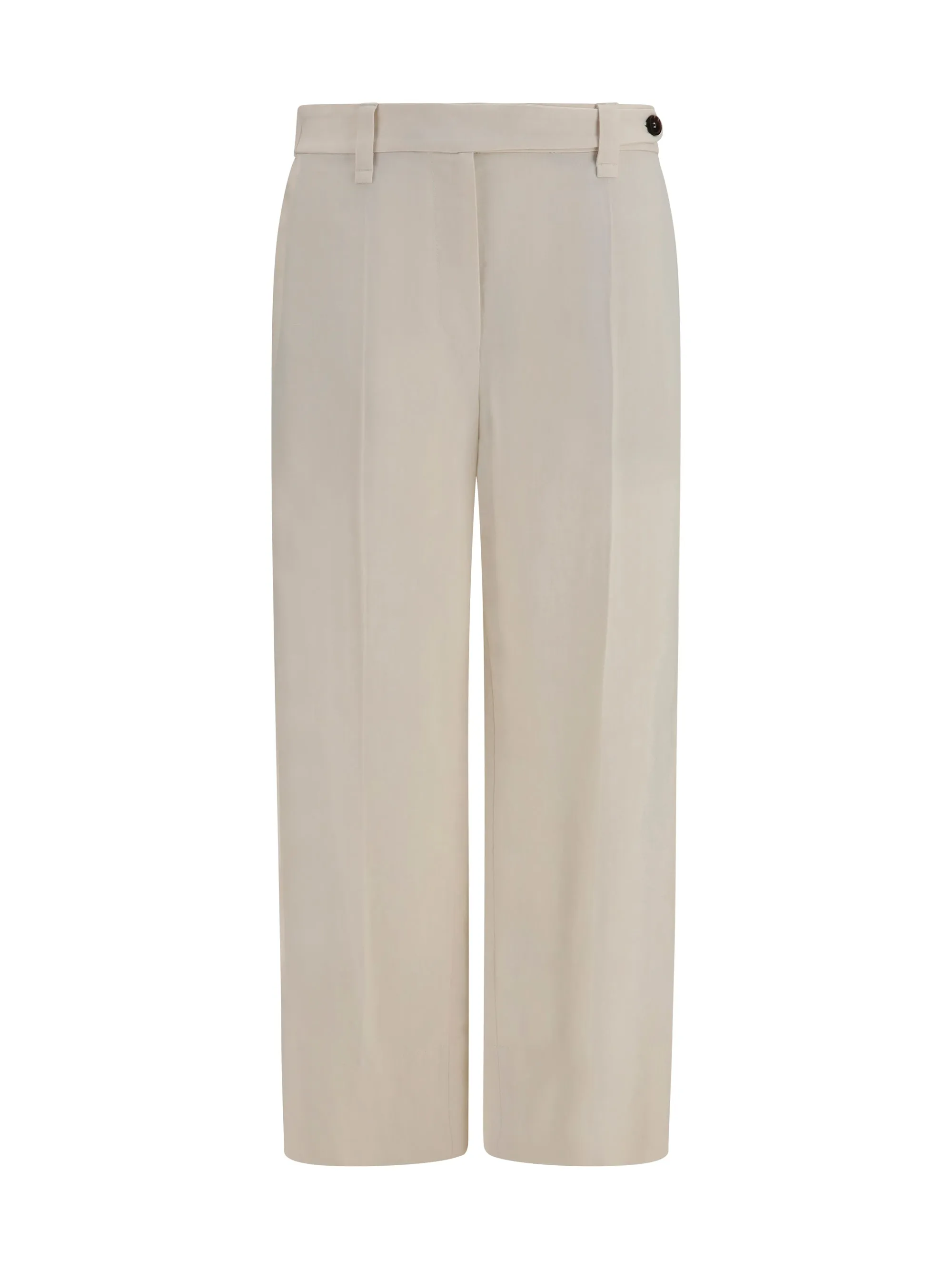 Cigarette Pants Viscose-Linen Cream sold by Lord & Taylor