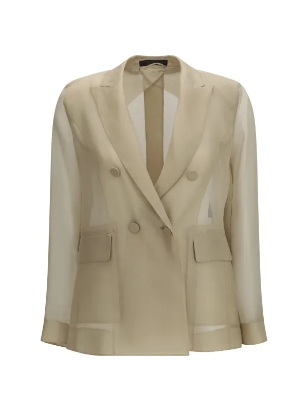 Jacket Slogan Silk Organza Sand made by MaxMara