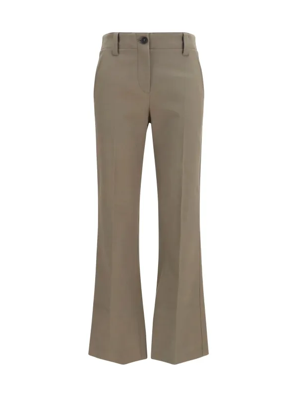 Pants Slim Flared Tea Leaf made by Brunello Cucinelli