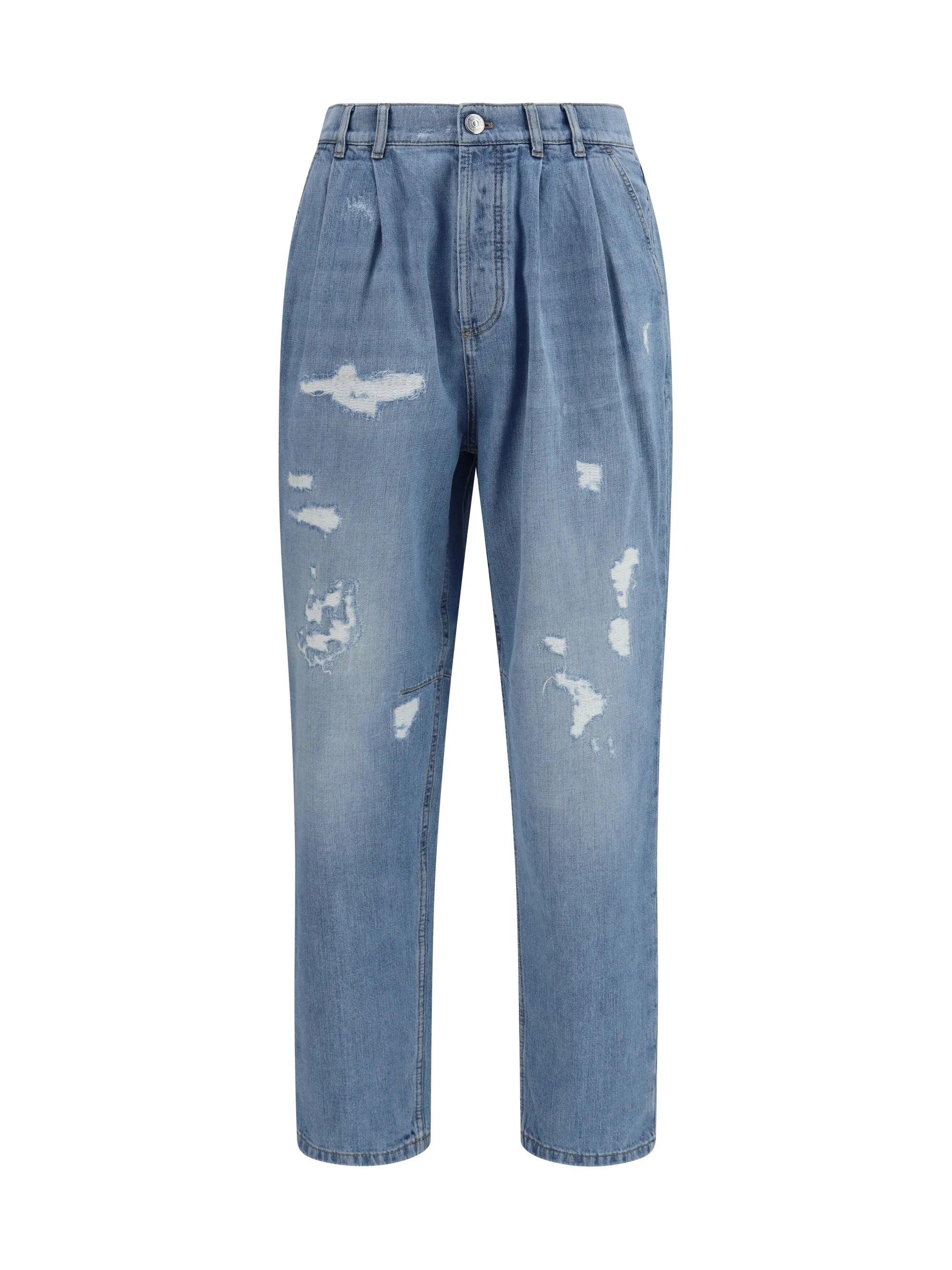 Jeans Worn-Effect Light Denim sold by Lord & Taylor