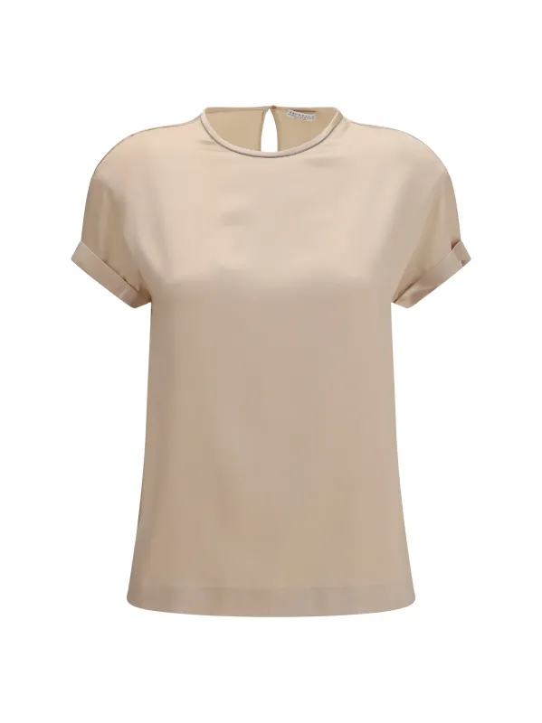 Silk Blouse with Monili Chain made by Brunello Cucinelli