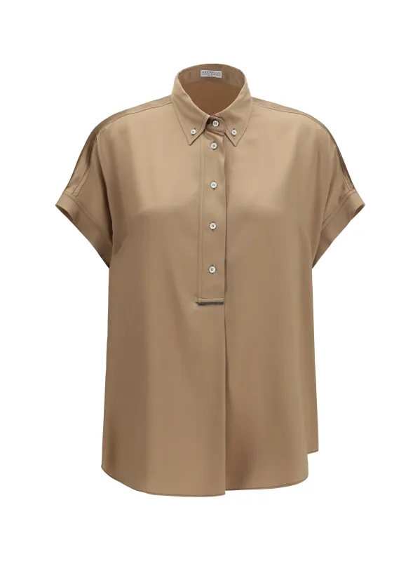 Silk Shirt Praline made by Brunello Cucinelli