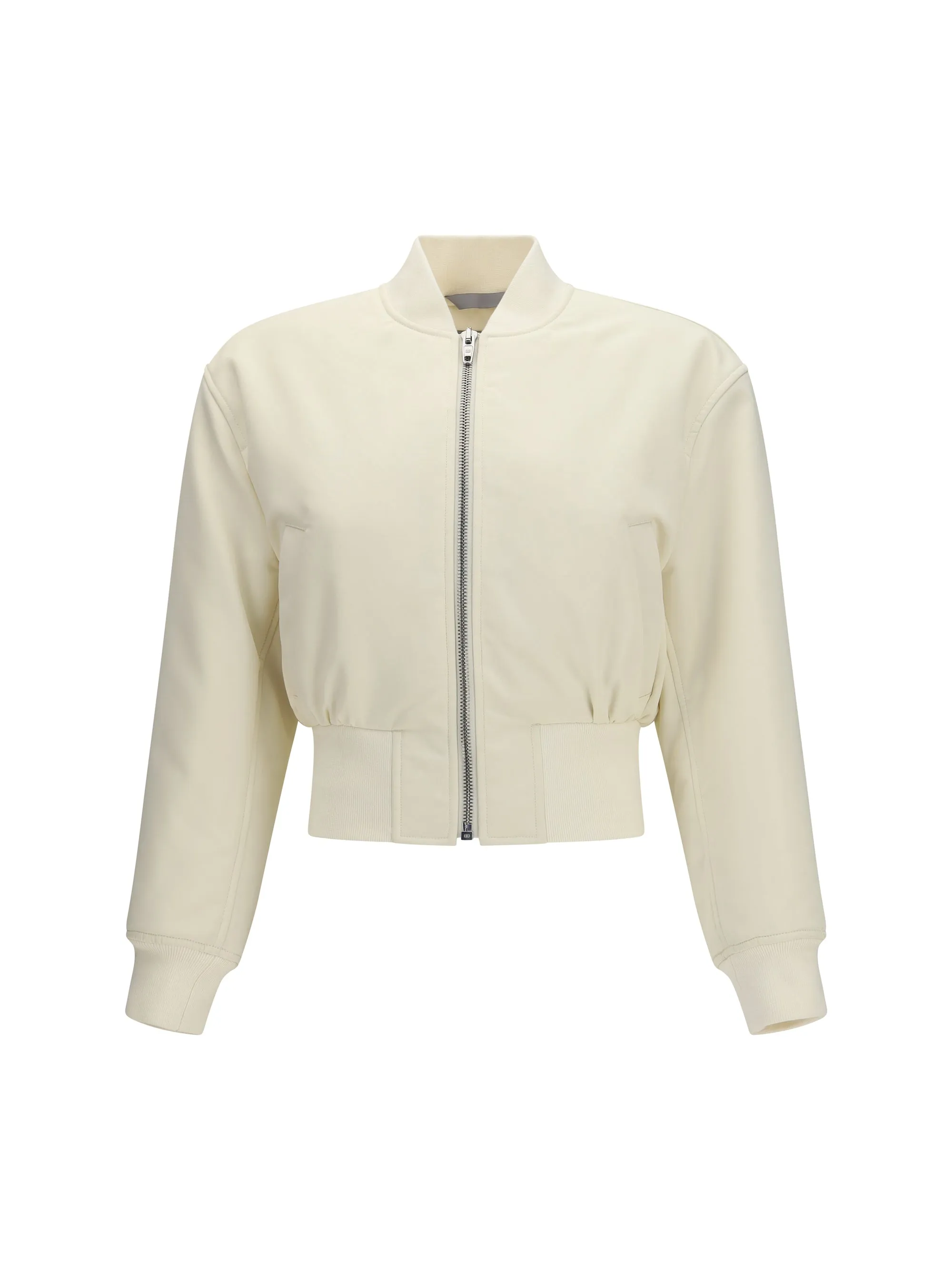 Cropped Bomber Jacket Ivory sold by Lord & Taylor