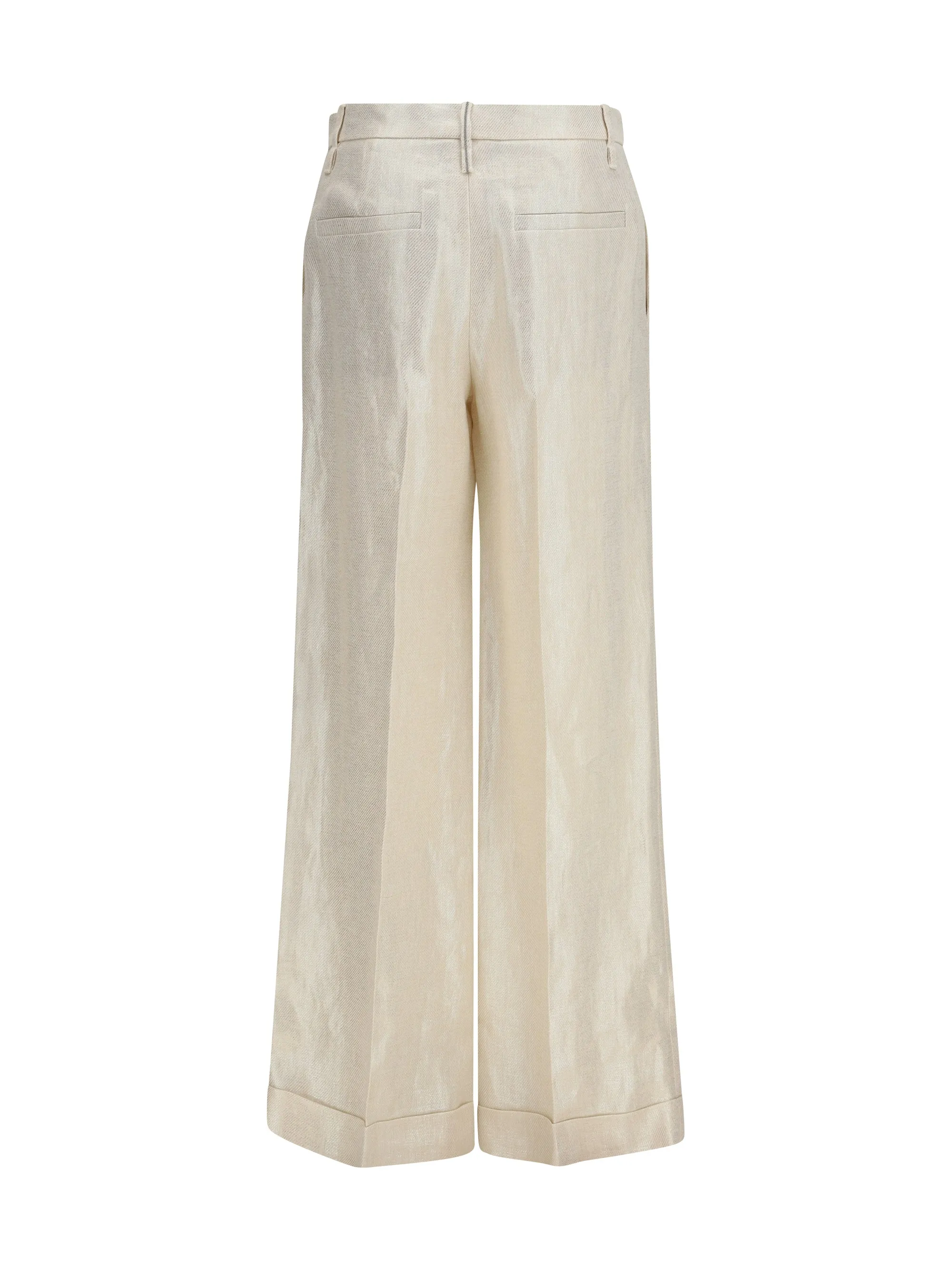 Tailored Linen Pants Panama/Platinum sold by Lord & Taylor product image thumbnail 3