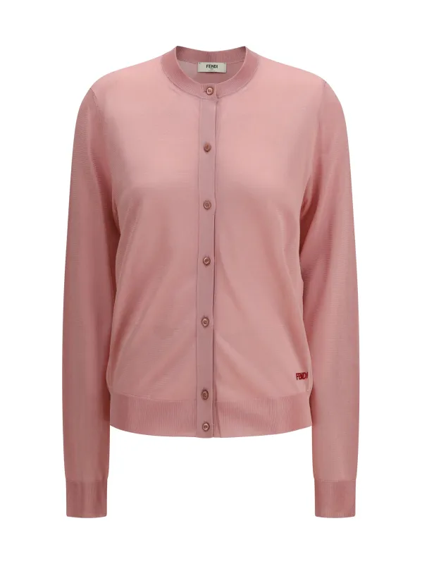 Crewneck Cardigan Viscose Pink made by Fendi