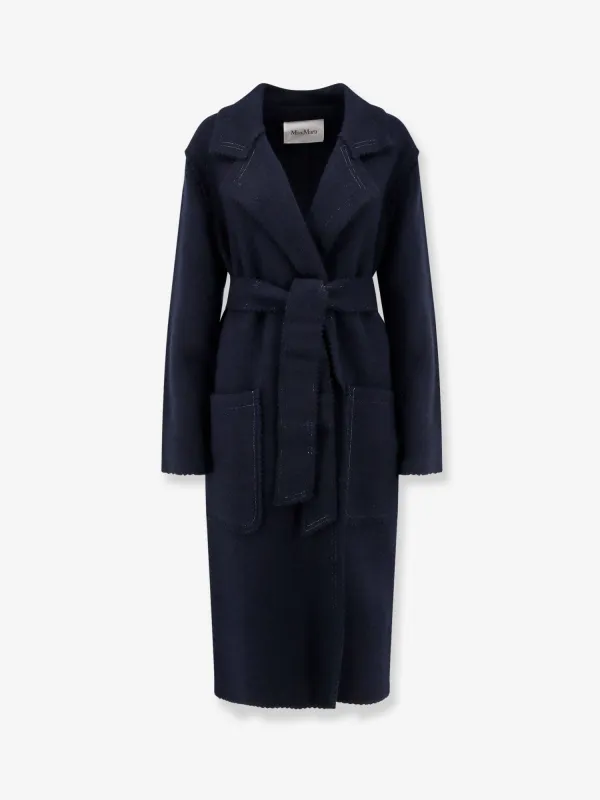 Coat Wool and Cashmere — Blue made by MaxMara