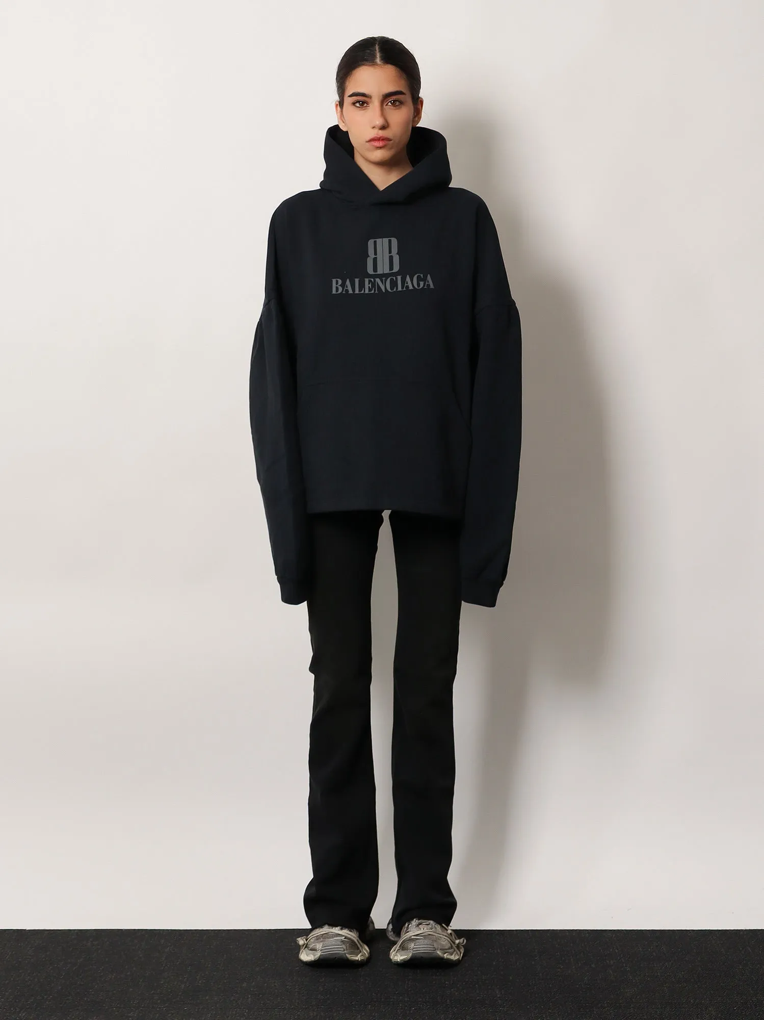 Sweatshirt Cropped Cotton Black sold by Lord & Taylor product image thumbnail 2