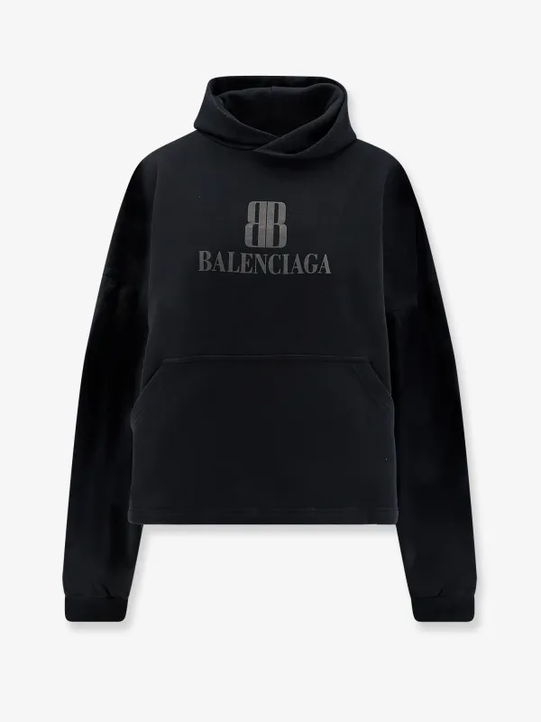 Sweatshirt Cropped Cotton Black made by Balenciaga