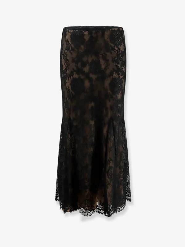 Skirt Lace Midi Black made by Self-Portrait