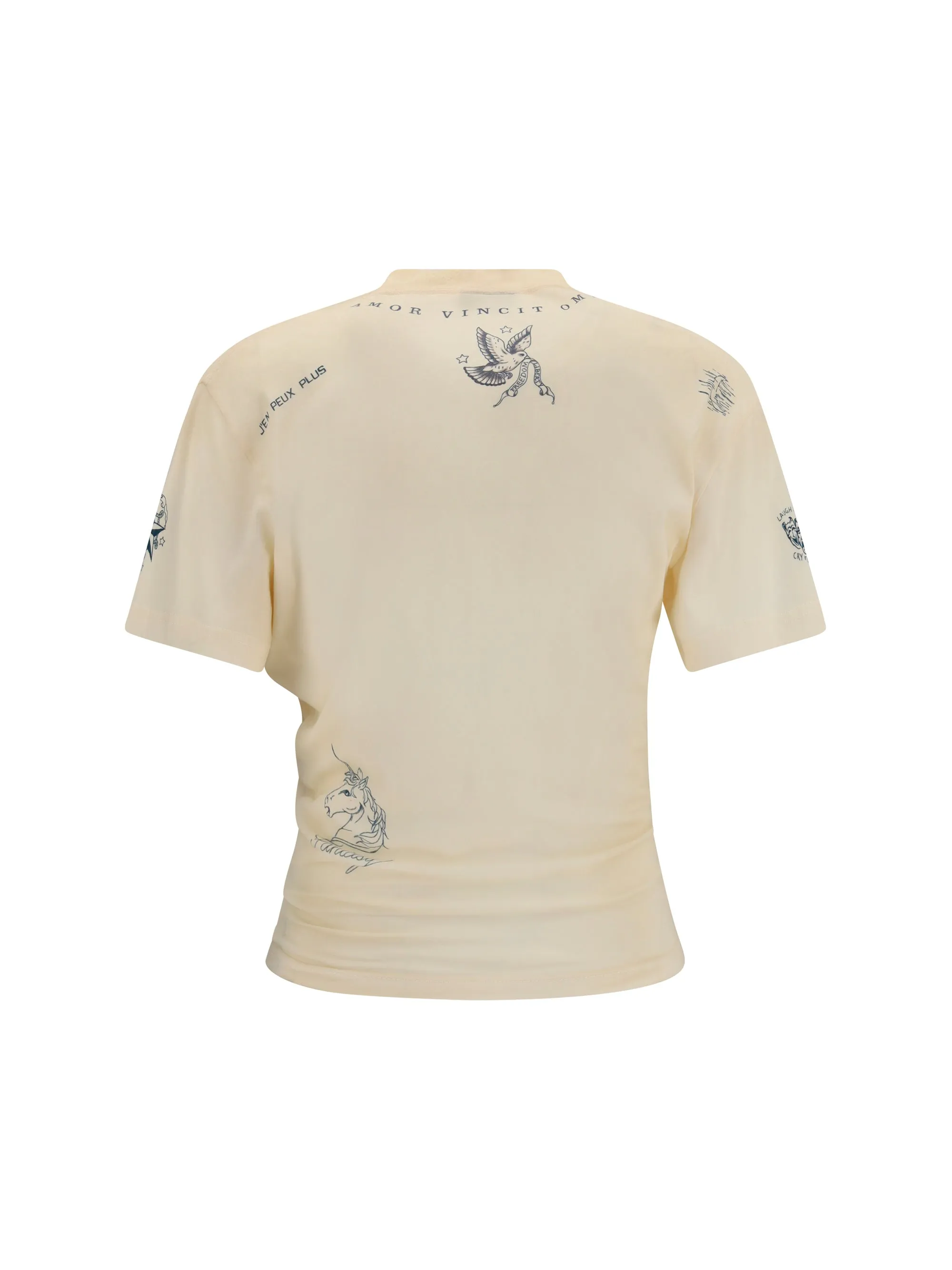 Cotton T-shirt Ivory sold by Lord & Taylor product image thumbnail 3