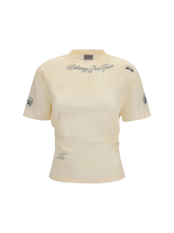 Cotton T-shirt Ivory made by Balenciaga