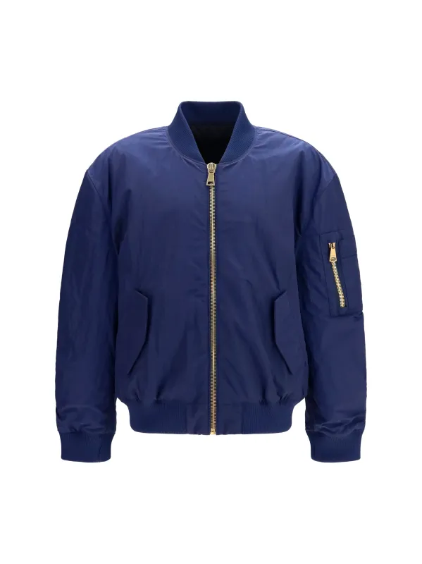 Nylon Bomber Jacket with Embroidered Back made by Balmain