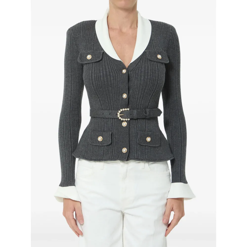 Ribbed Knit Cardigan Grey sold by Lord & Taylor