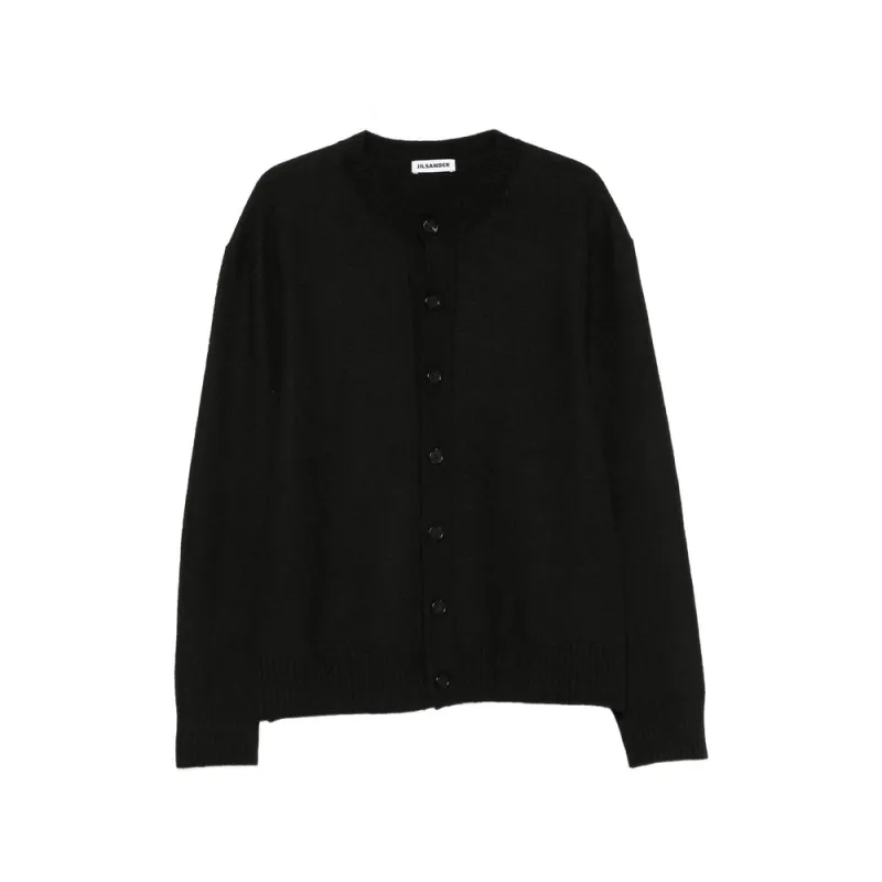 Black Wool Cardigan made by Jil Sander