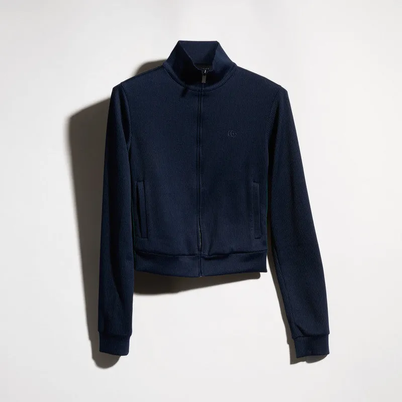 Zippered sweater with Web details made by Gucci