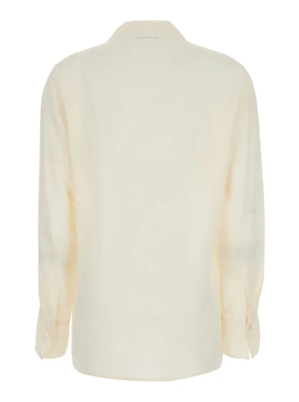 Blouse V-Neck Silk White made by Victoria Beckham