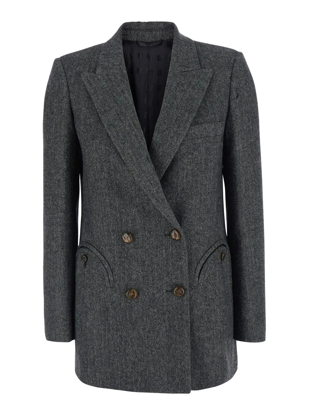 Double-Breasted Jacket Grey Wool Blend sold by Lord & Taylor