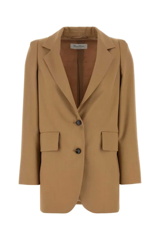 CAMEL WOOL BLEND KITTEN BLAZER made by MaxMara