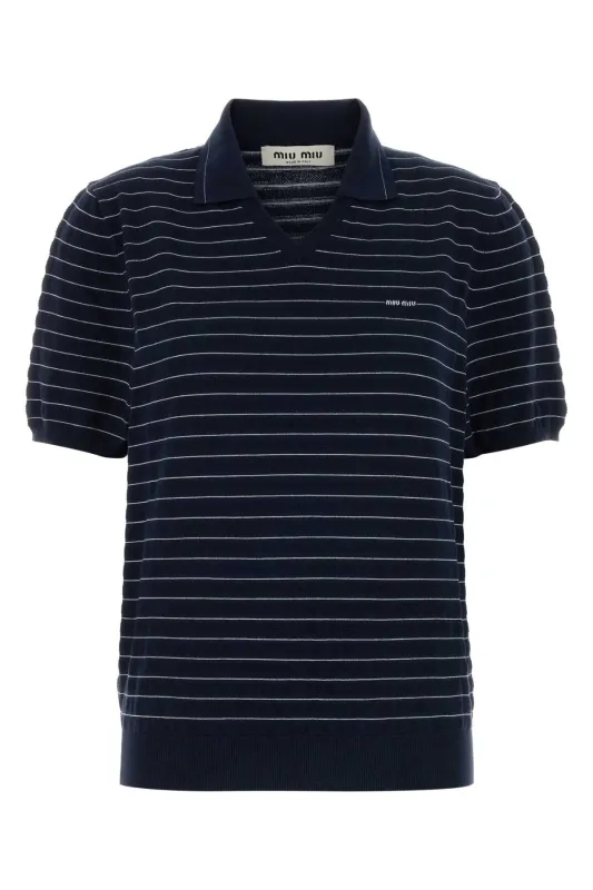 EMBROIDERED COTTON POLO SHIRT made by Miu Miu