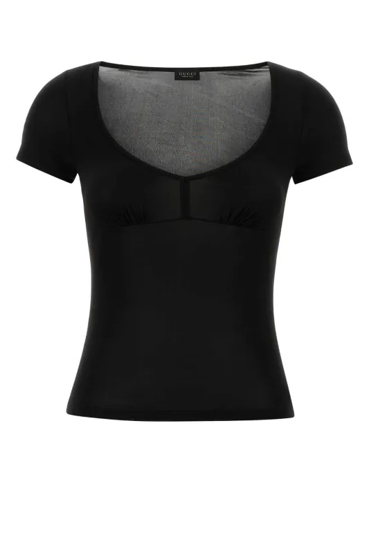 BLACK STRETCH JERSEY T-SHIRT made by Gucci
