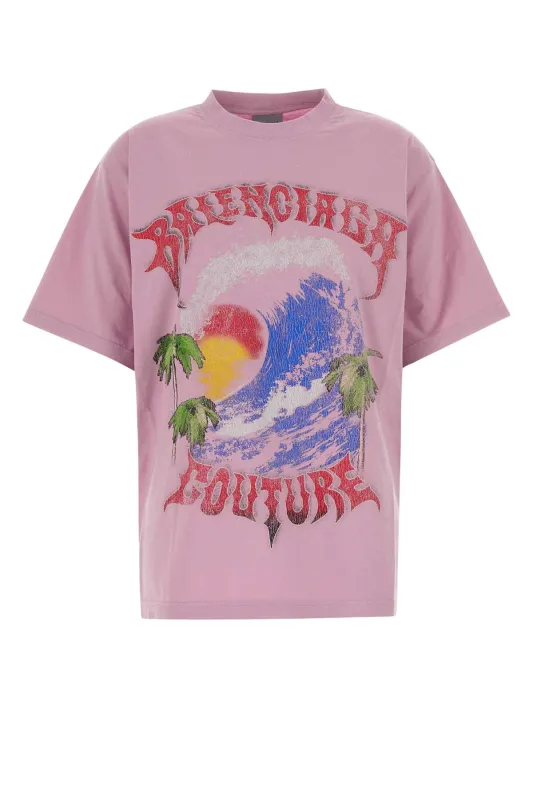 PINK COTTON OVERSIZE T-SHIRT made by Balenciaga
