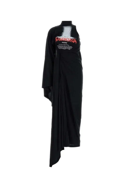 BLACK COTTON DRESS made by Balenciaga