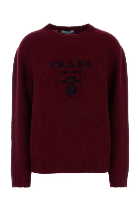 BURGUNDY WOOL BLEND SWEATER made by Prada