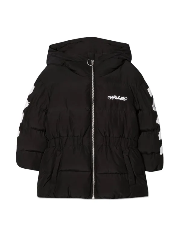 Puffer Jacket Diagonal Zip Black made by Off-White