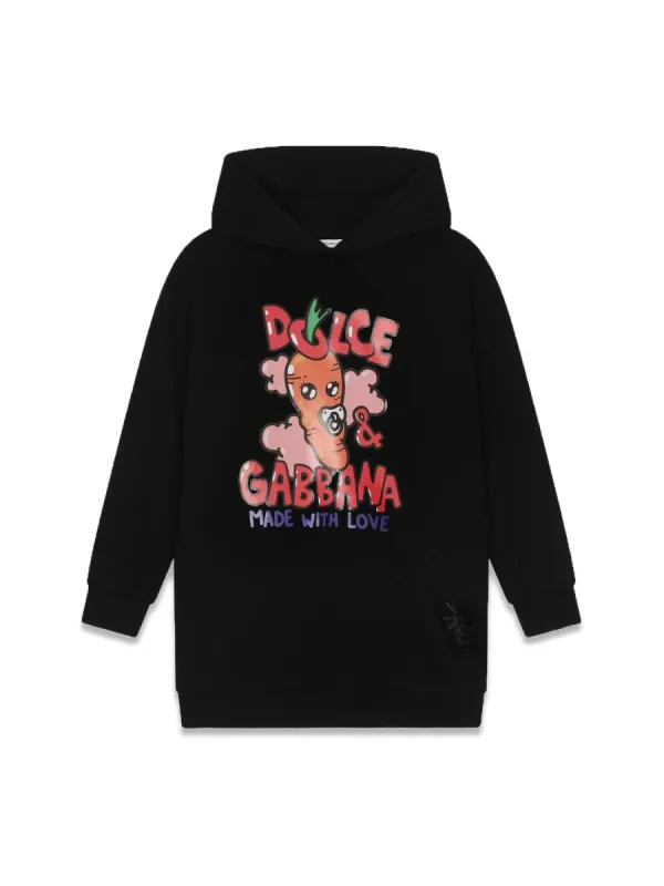 Hooded Dress Black made by Dolce & Gabanna