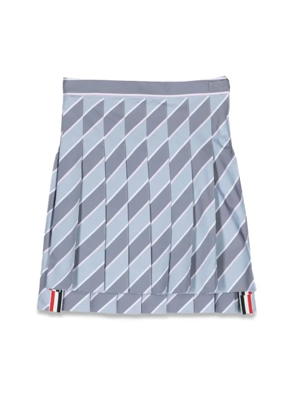 Pleated Cotton Skirt Grey made by Thom Browne