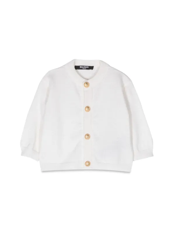 Cardigan with Buttons White made by Balmain