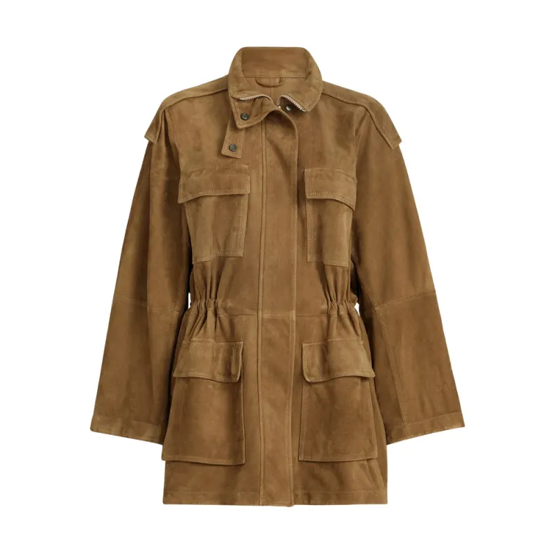 Leather Military Jacket Brown Suede made by Brunello Cucinelli