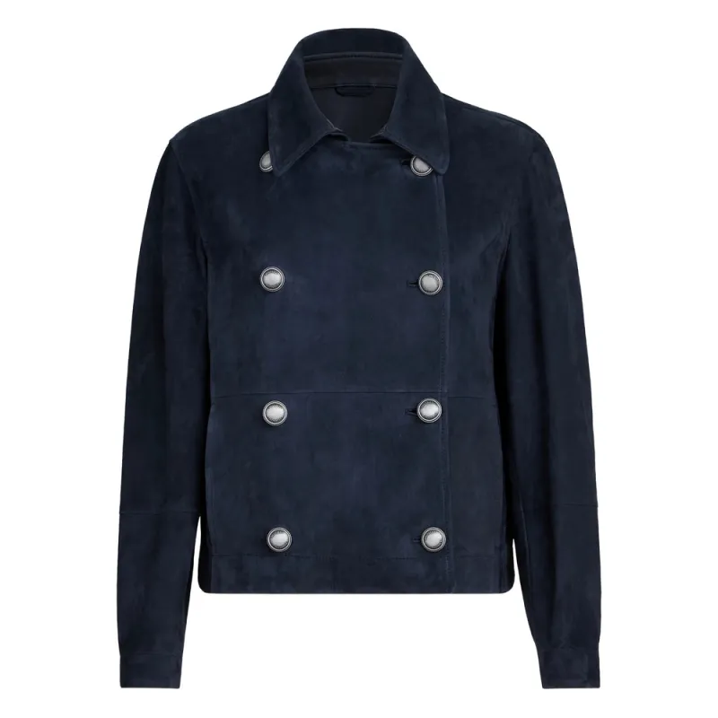 Suede Jacket Blue made by Brunello Cucinelli