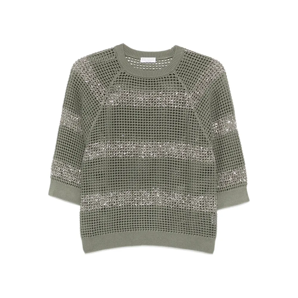 Sweater Open-Knit Green sold by Lord & Taylor