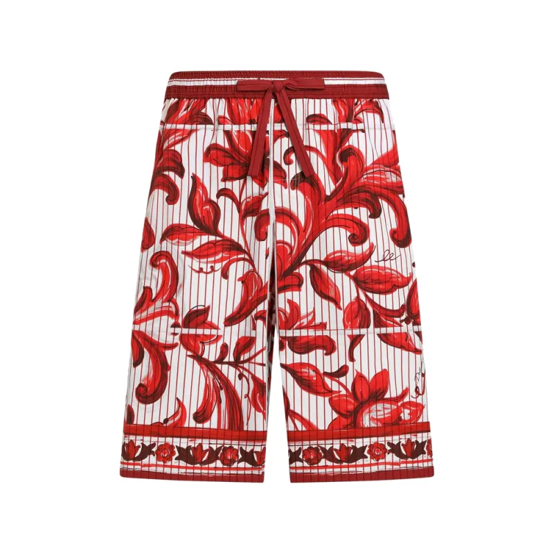 Bermuda Shorts White/Red made by Dolce & Gabanna