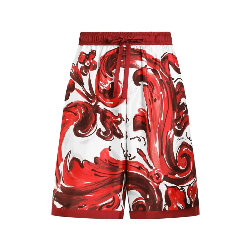 Bermuda Shorts Red/White made by Dolce & Gabanna