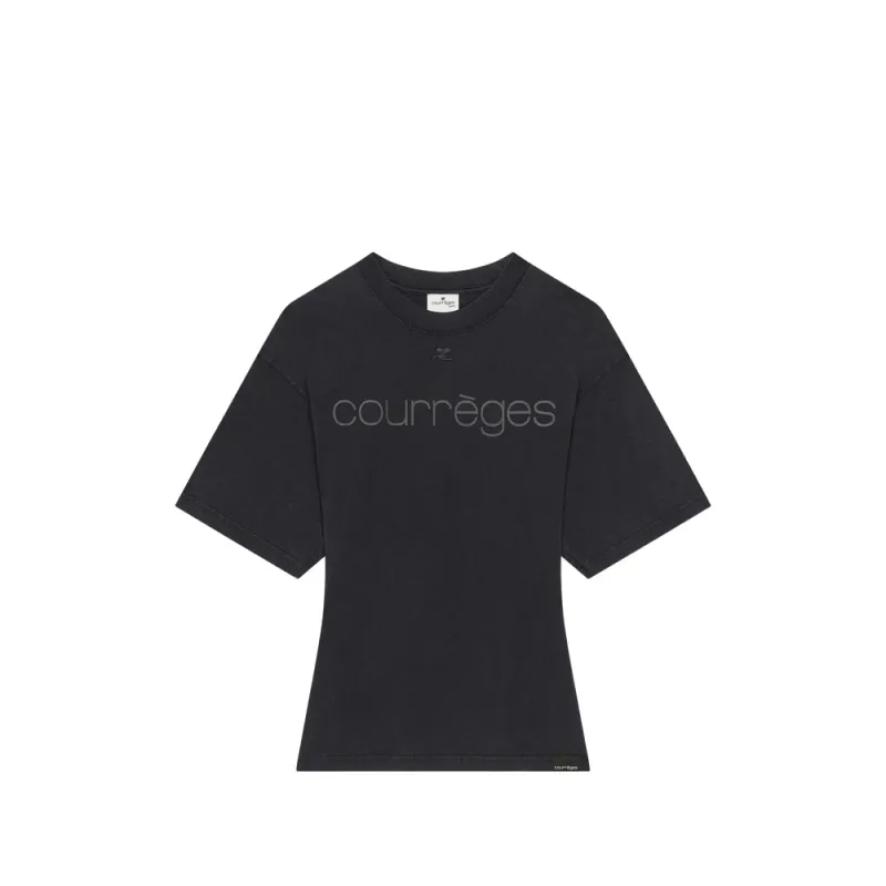 T-Shirt Black Cotton made by Courreges
