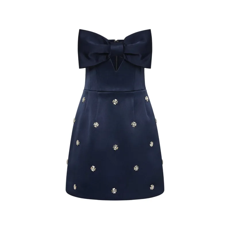 Dress in Blue Satin made by Rebecca Vallance