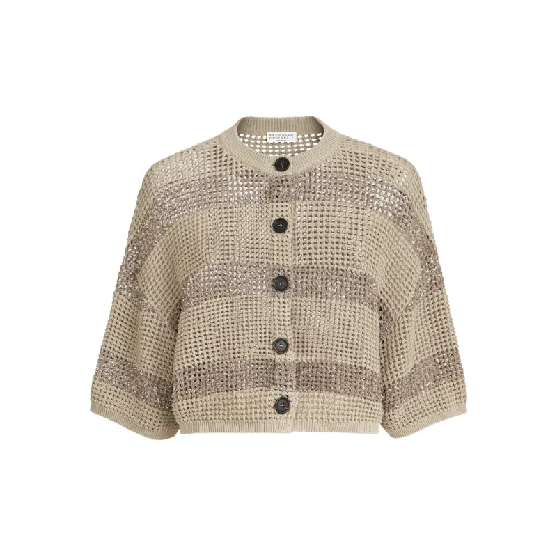 Cropped Button Fastening Sweater made by Brunello Cucinelli