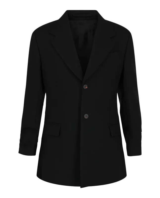 Notched Lapel Wool Blazer made by Salvatore Ferragamo
