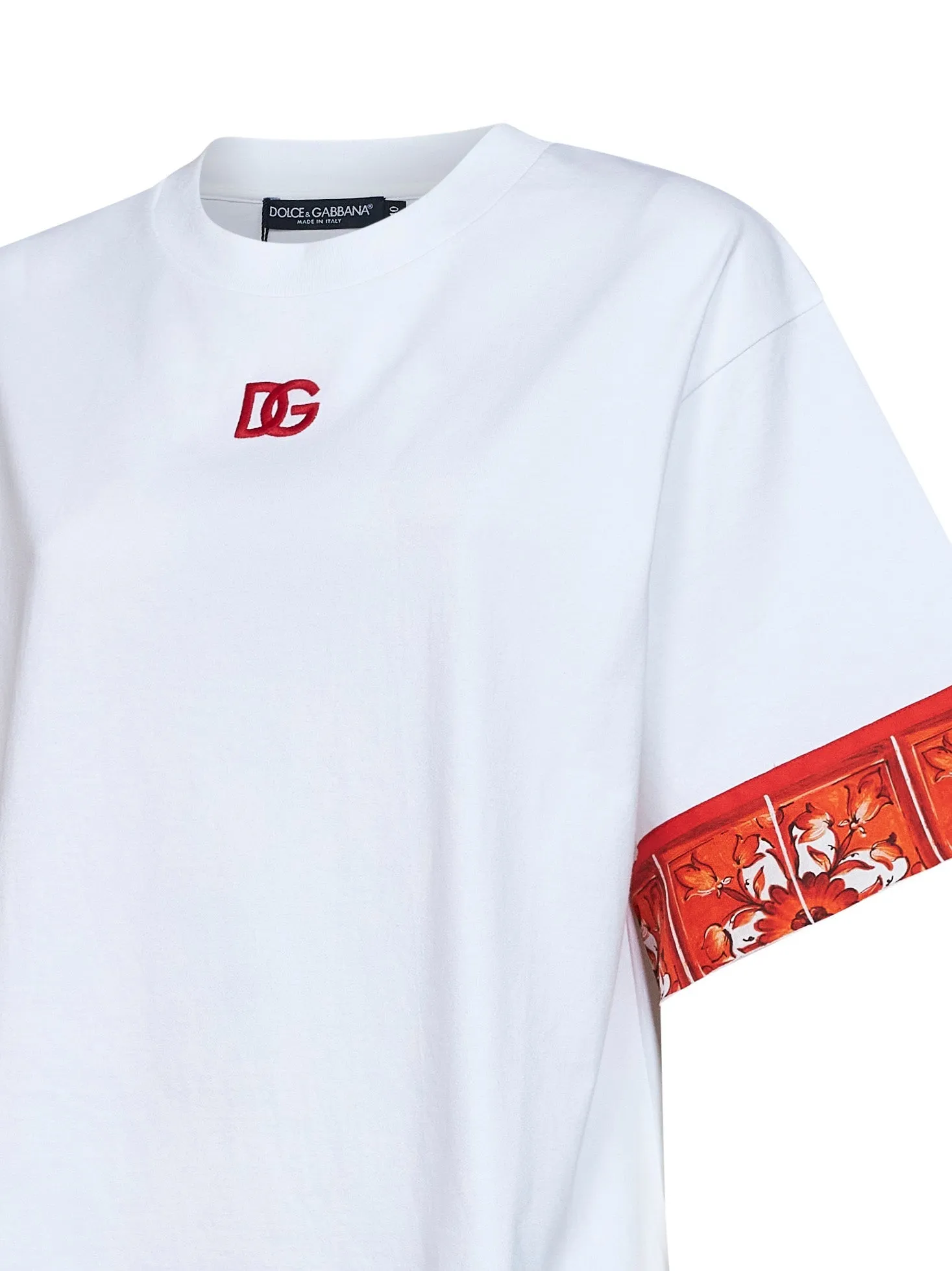 Jersey T-shirt with Maiolica-Print Scarf, White sold by Lord & Taylor product image thumbnail 3