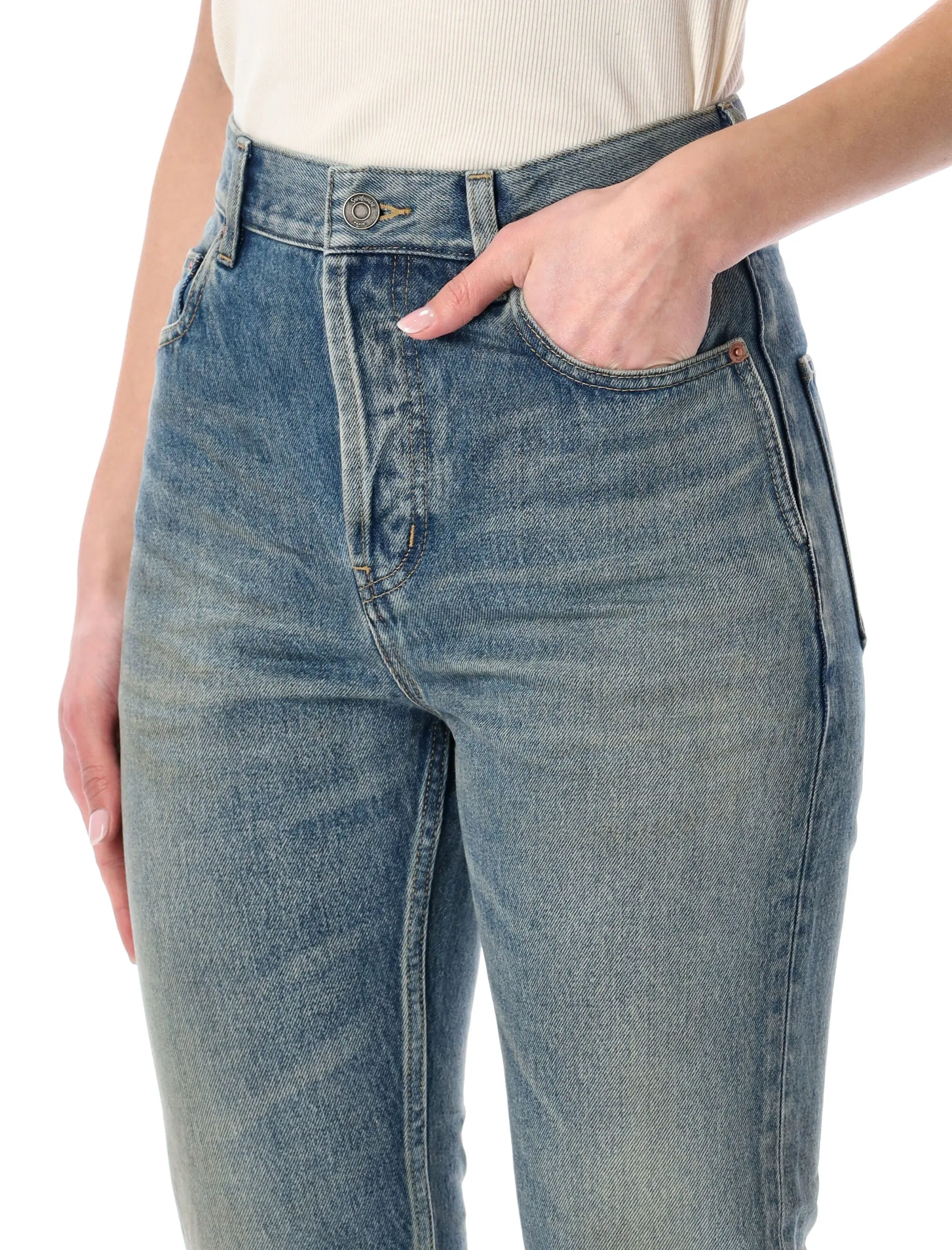 CROPPED FIT JEANS IN COTTON DENIM sold by Lord & Taylor product image thumbnail 3