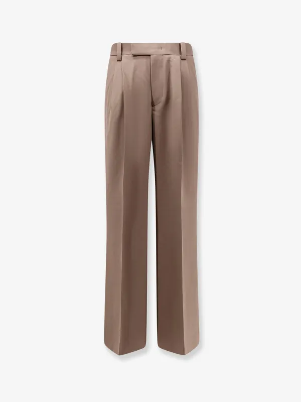 Wool Blend Trousers with Front Pinches made by Tonywack