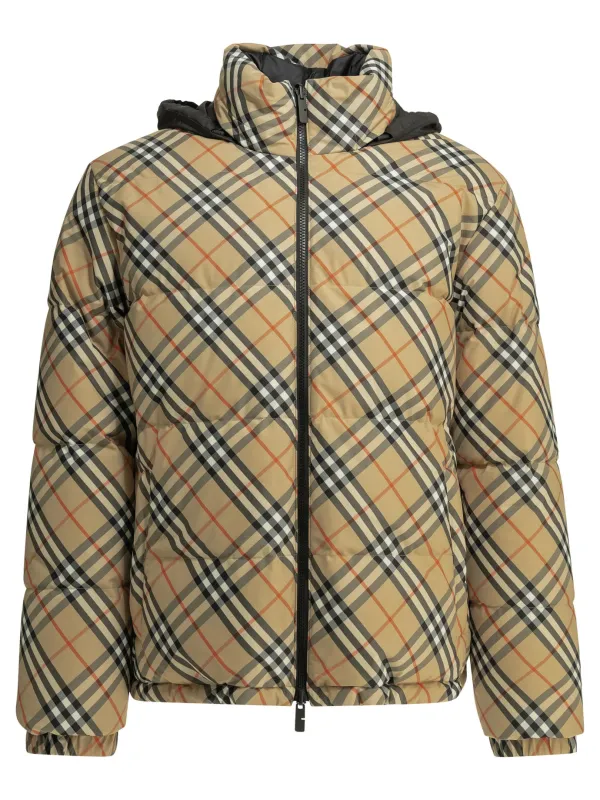 "Snowdon Check Reversible" Short Down Jacket made by Burberry