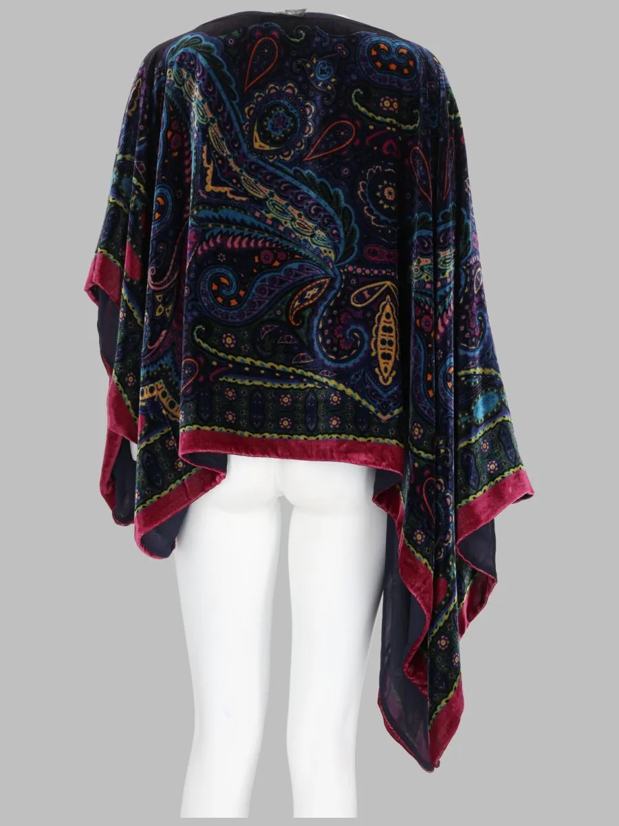 Poncho Asymmetric Paisley Print Multicolour sold by Lord & Taylor product image thumbnail 2