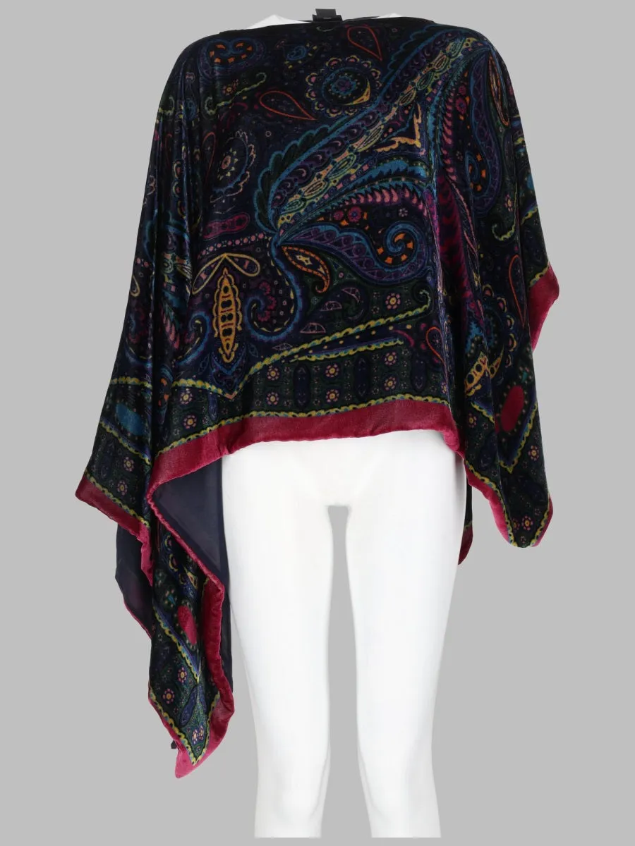 Poncho Asymmetric Paisley Print Multicolour sold by Lord & Taylor