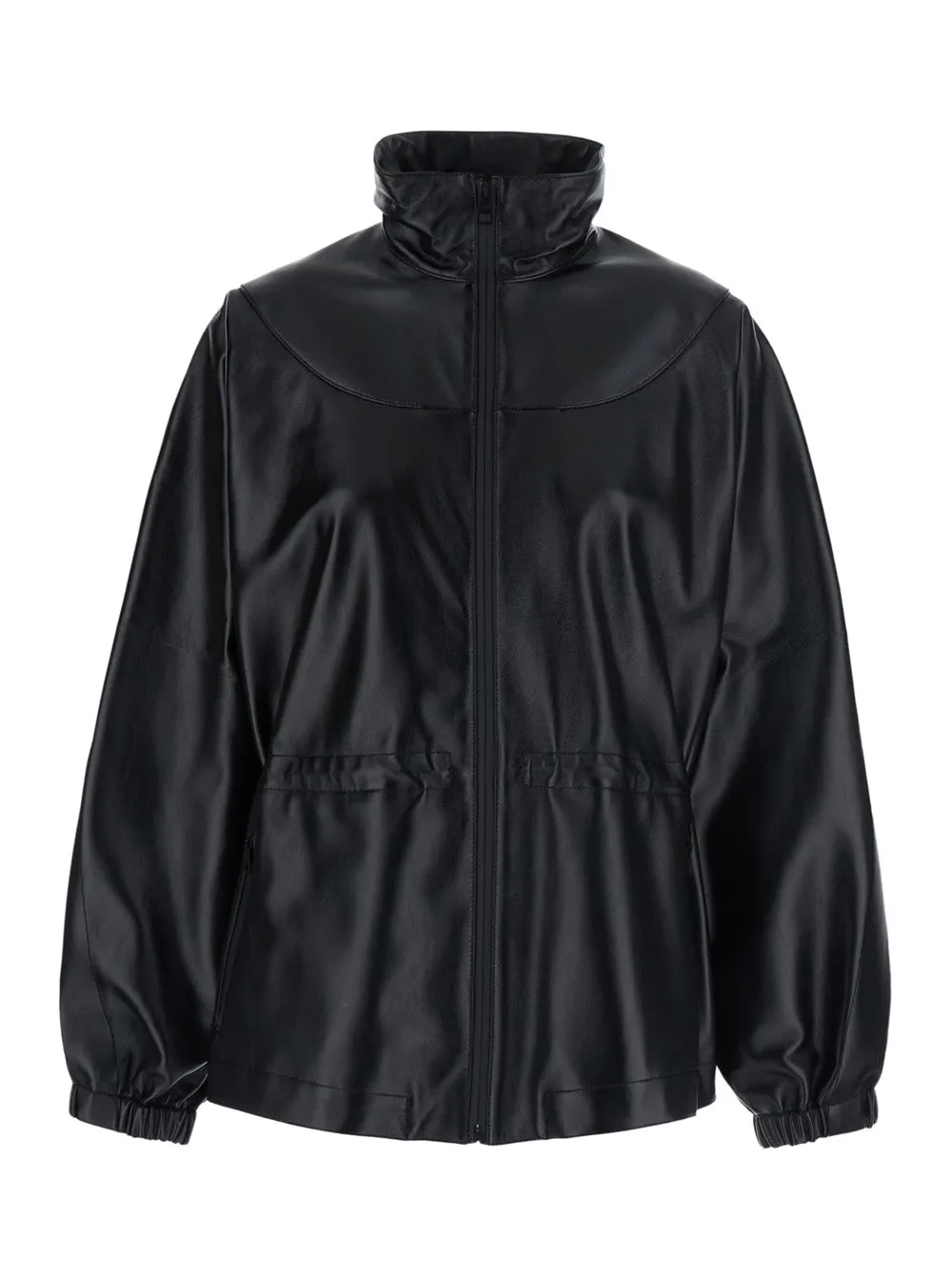 Leather High Collar Jacket Black sold by Lord & Taylor