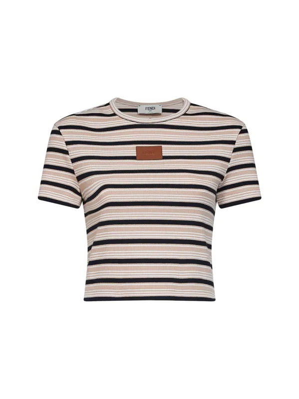 Cropped Cotton Top Multicolour made by Fendi