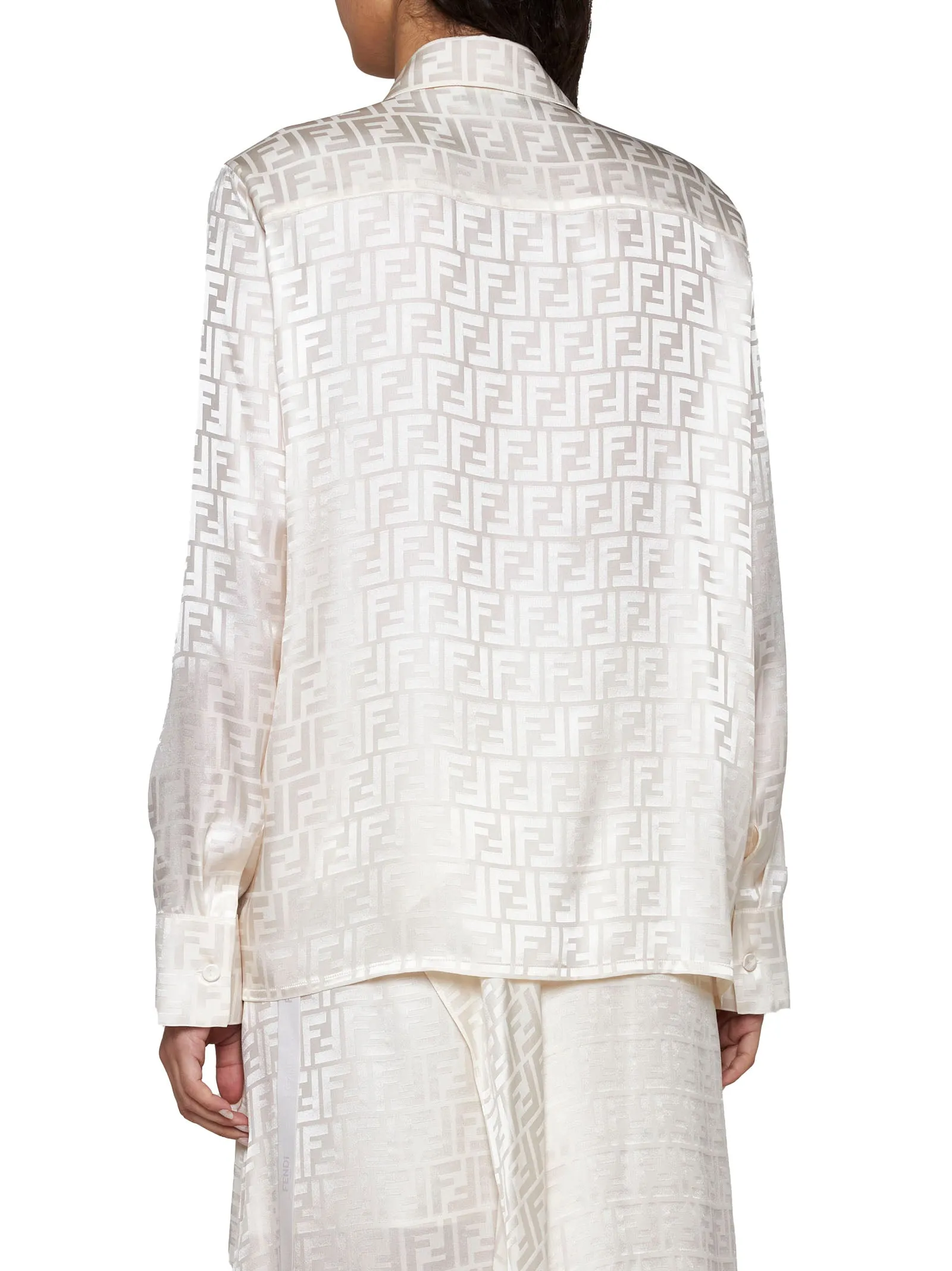 White FF Silk Shirt sold by Lord & Taylor product image thumbnail 4