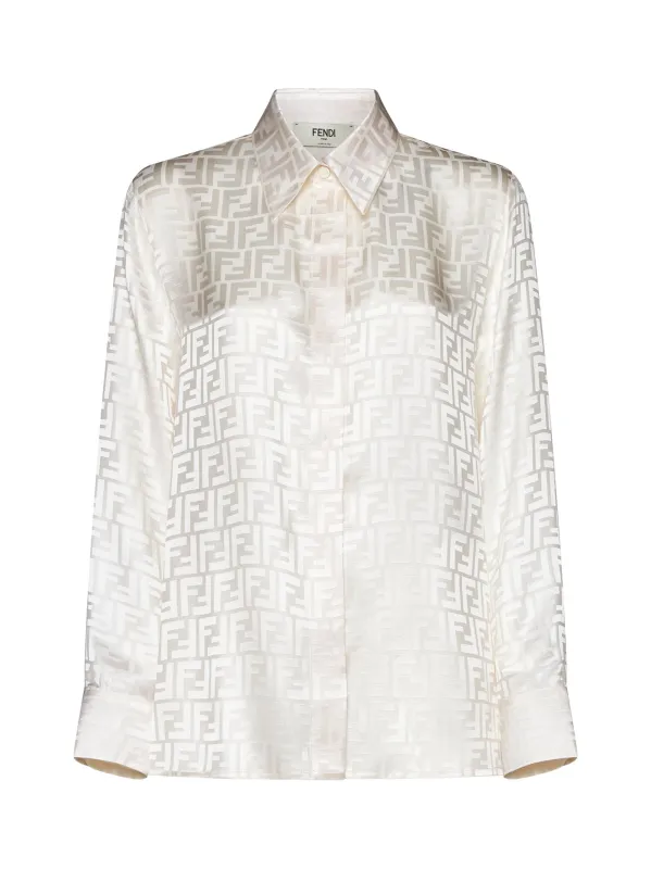 White FF Silk Shirt made by Fendi